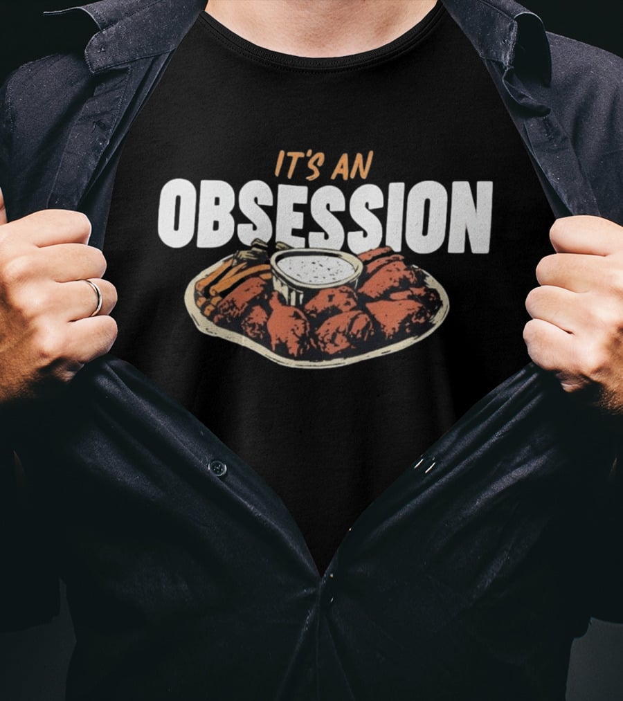 Foodie Eat Wings It's An Obsession Chicken Plate T-Shirt