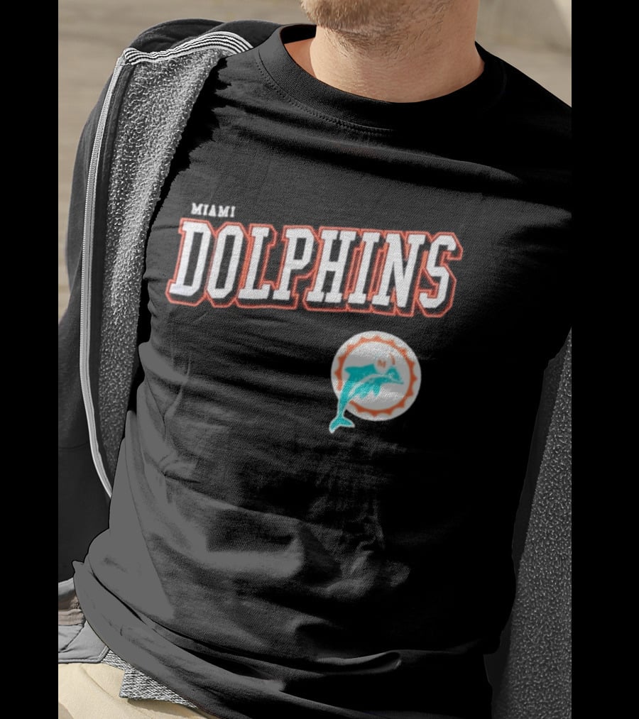 Miami Dolphins Black Retro Team T-Shirt