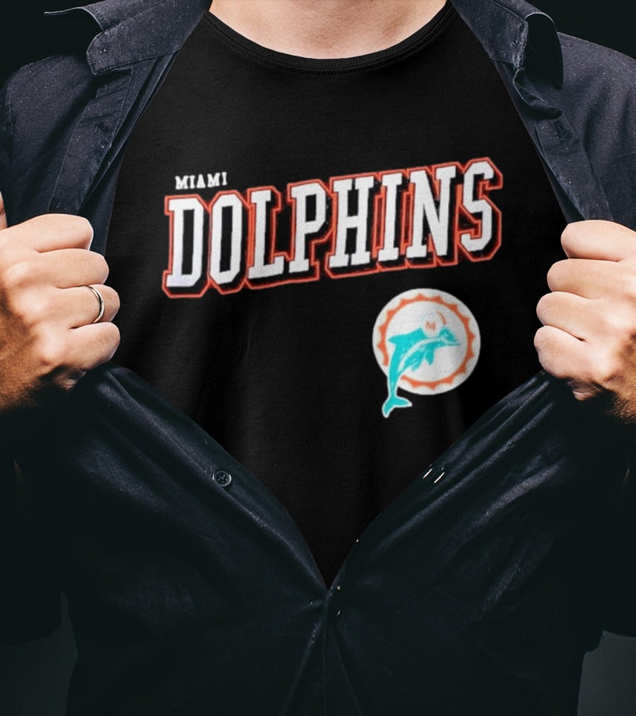 Miami Dolphins Black Retro Team T-Shirt