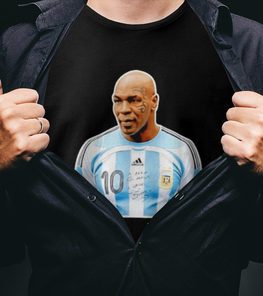 Mike Tyson Argentina National Football Team 10 A Dios Soccer Jersey T-Shirt