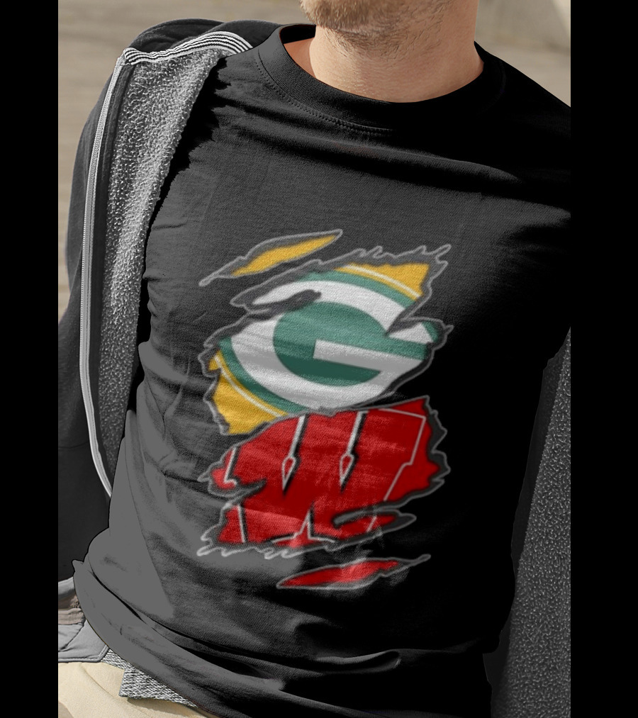 Green Bay Packers Wisconsin Badgers Team Sports Fan T-Shirt