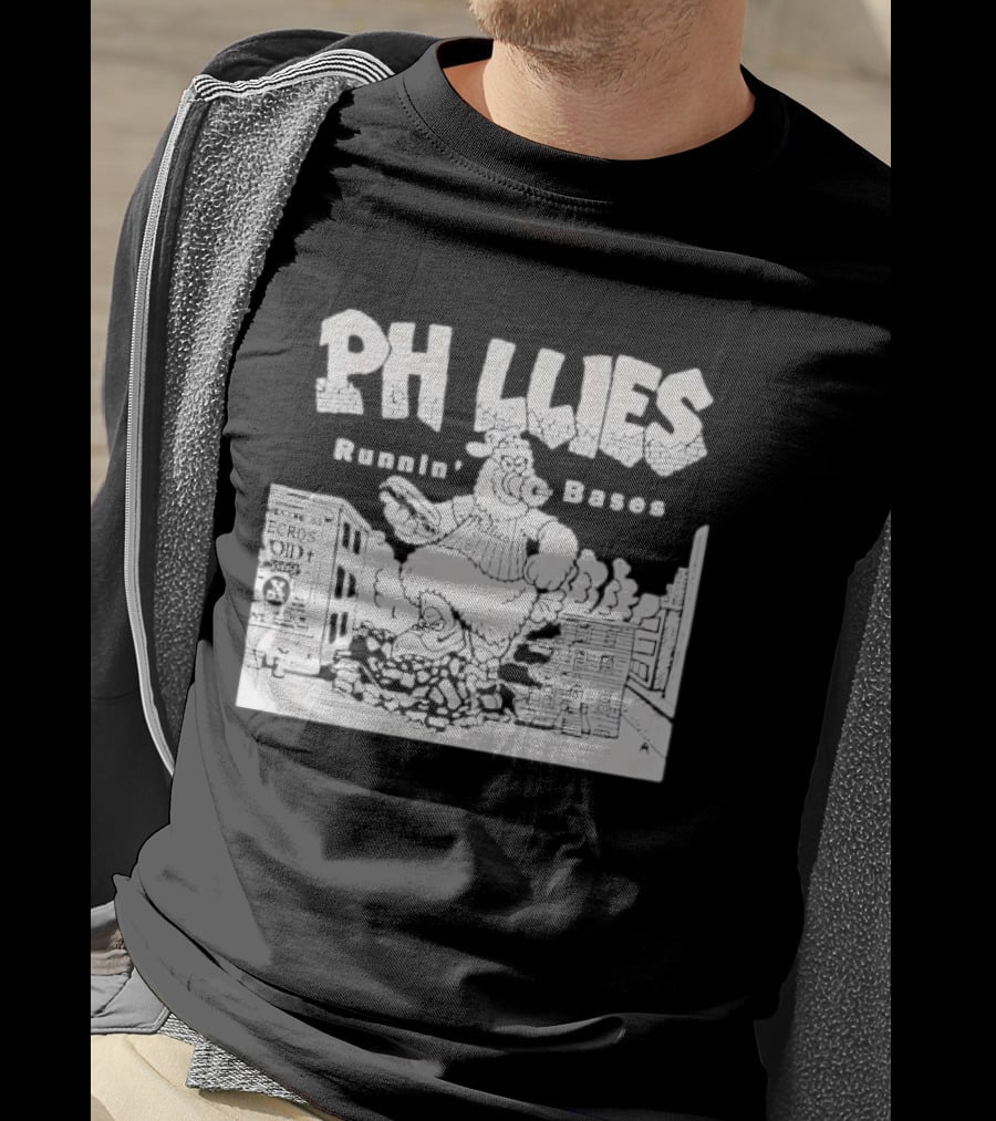Phillies Runnin' Bases Phillie Phanatic Eating Hoagie Hardcore 83 Necros Void Oct 22 T-Shirt