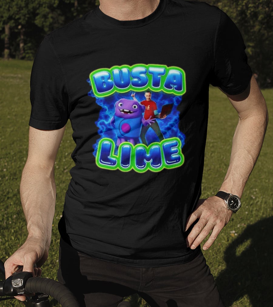 Oh Sheldon Cooper The Big Bang Theory Busta Lime Electric Blue T-Shirt