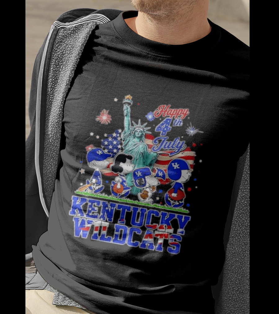 Happy 4th Of July Peanuts Kentucky Wildcats Independence Day Celebration T-Shirt