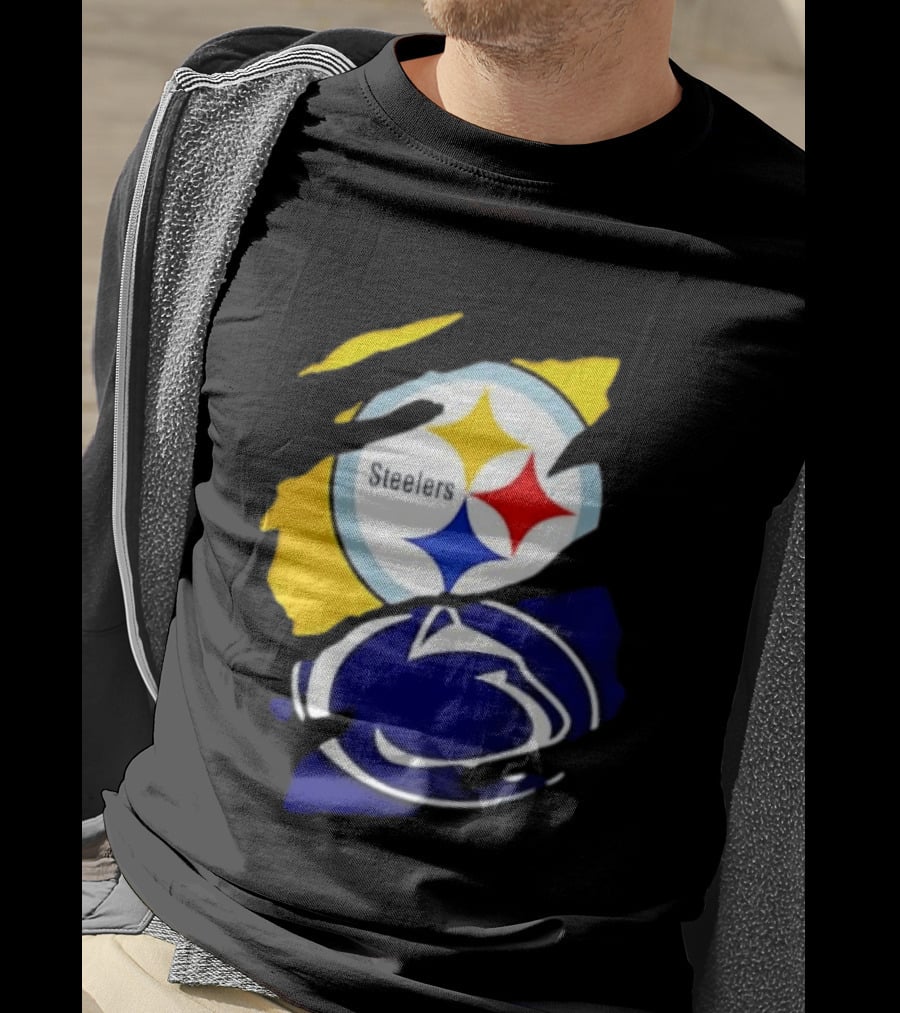 Pittsburgh Steelers Penn State Nittany Lions Team Tear T-Shirt