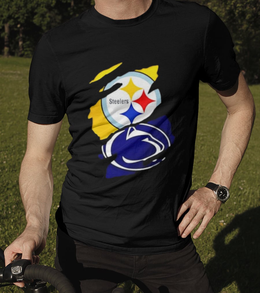 Pittsburgh Steelers Penn State Nittany Lions Team Tear T-Shirt