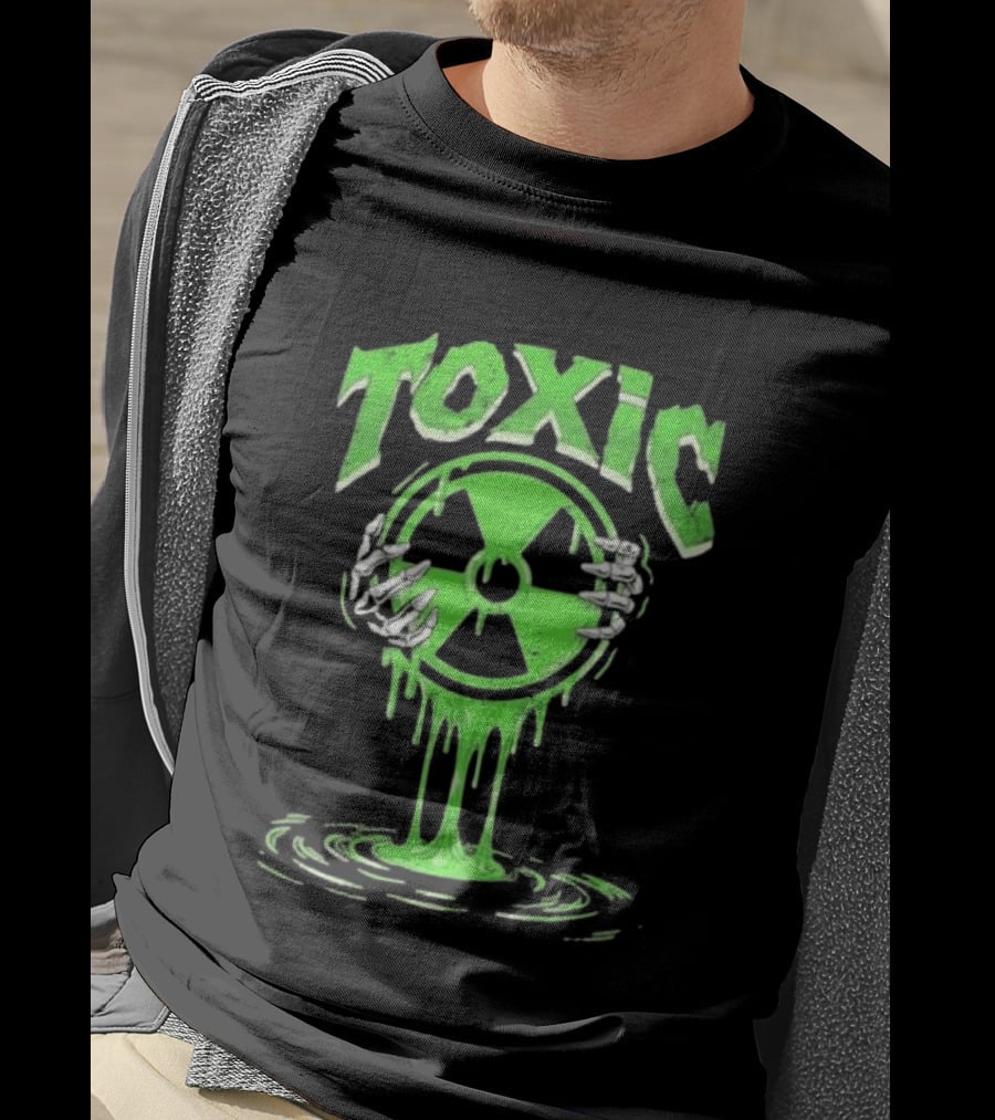 Toxic Radioactive Nuclear Hazard Slime Skeleton Hands T-Shirt