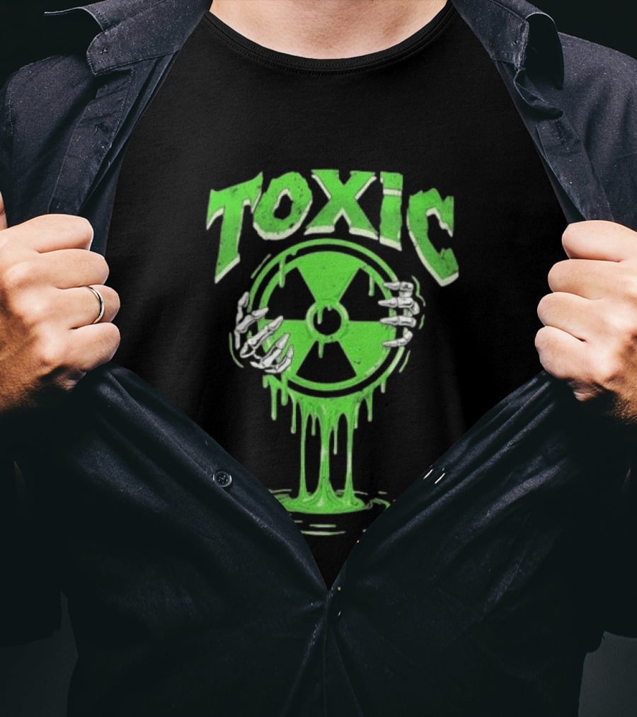 Toxic Radioactive Nuclear Hazard Slime Skeleton Hands T-Shirt