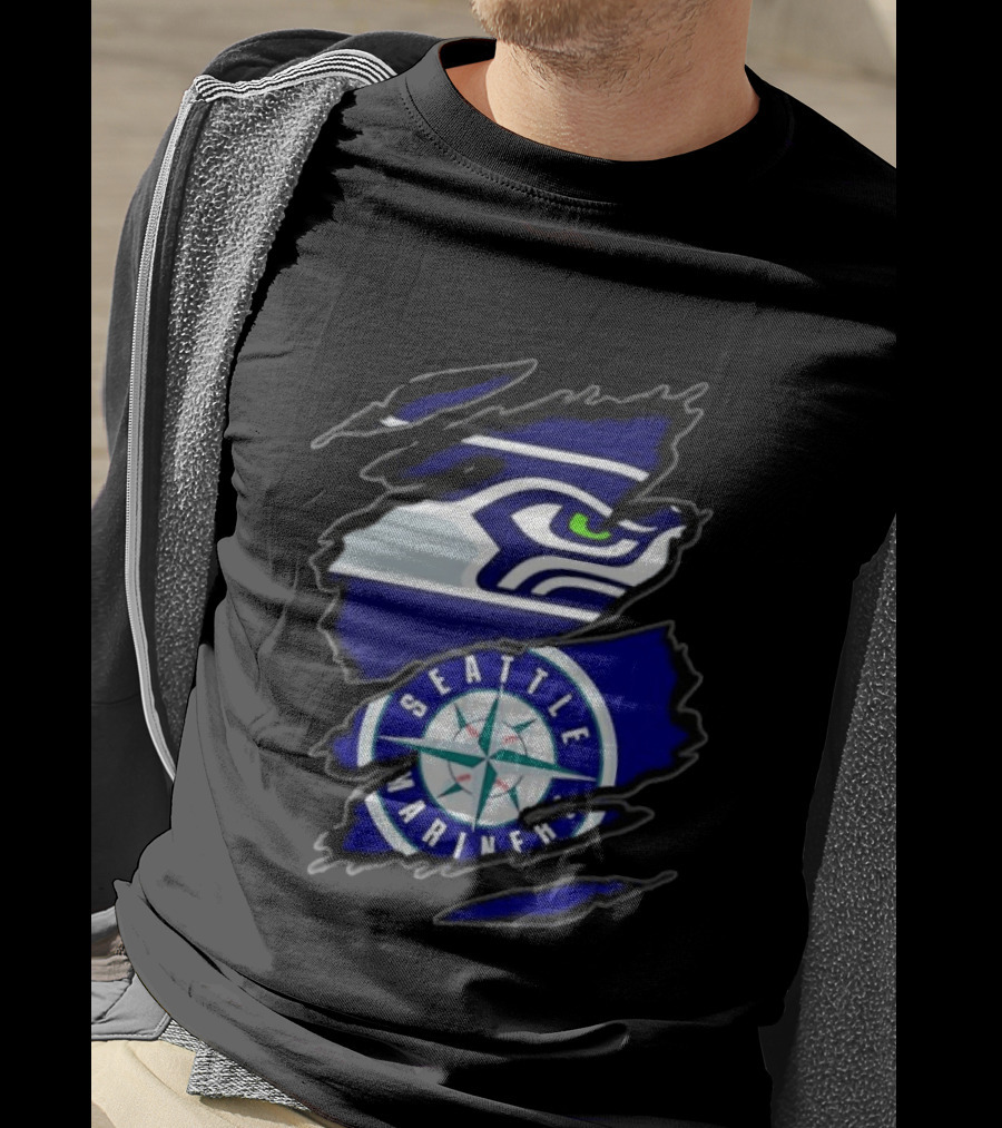 Seattle Seahawks Seattle Mariners Claw Rip T-Shirt