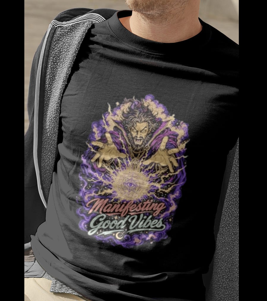 Manifesting Good Vibes Sorcerer Magic Spellcasting Ritual T-Shirt