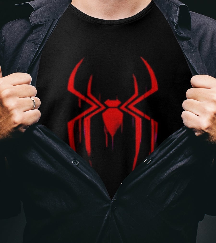 Spider Man Miles Morales Glitch Dripping Spider T-Shirt