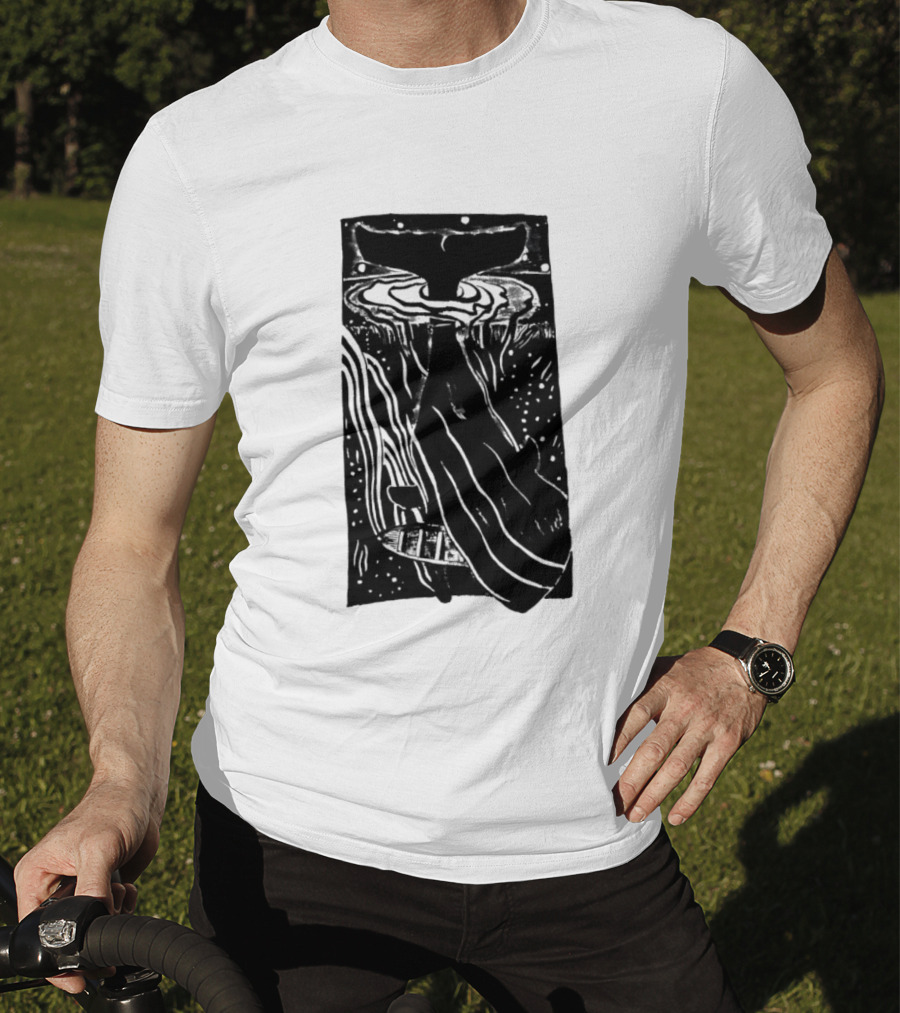 American Traditional Moby Dick Vintage Tattoo Style Whale Ocean Nautical T-Shirt