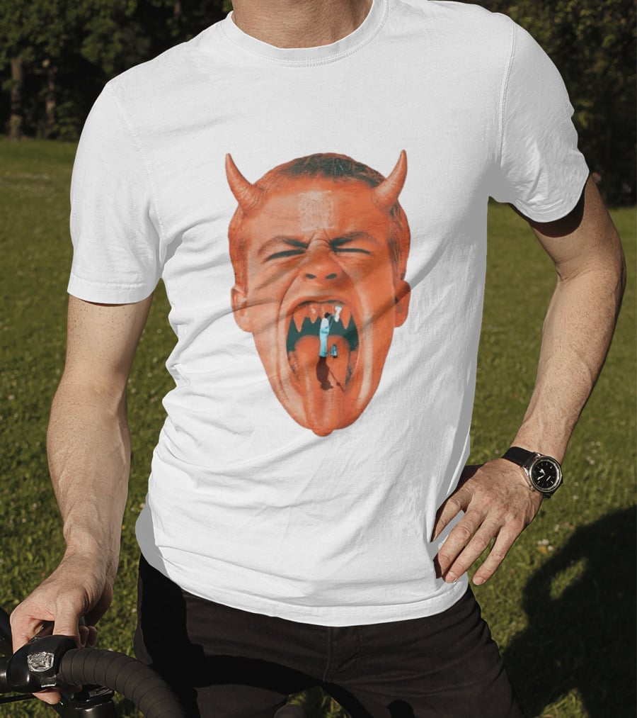 Cleaner Inside Devil Horned Head Yelling T-Shirt