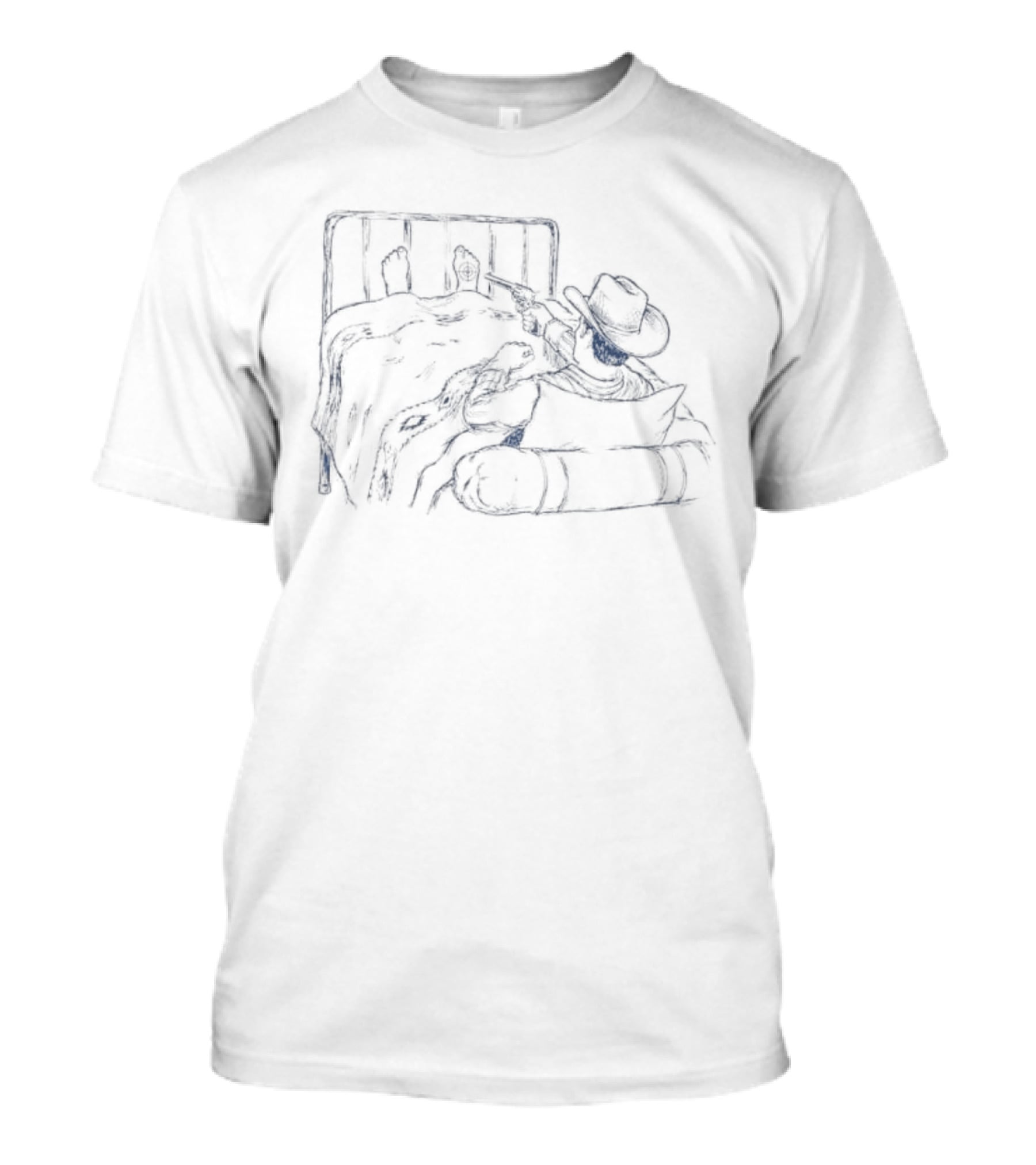 Liberty Maniacs Cowboy Shooting His Own Foot Sketch T-Shirt