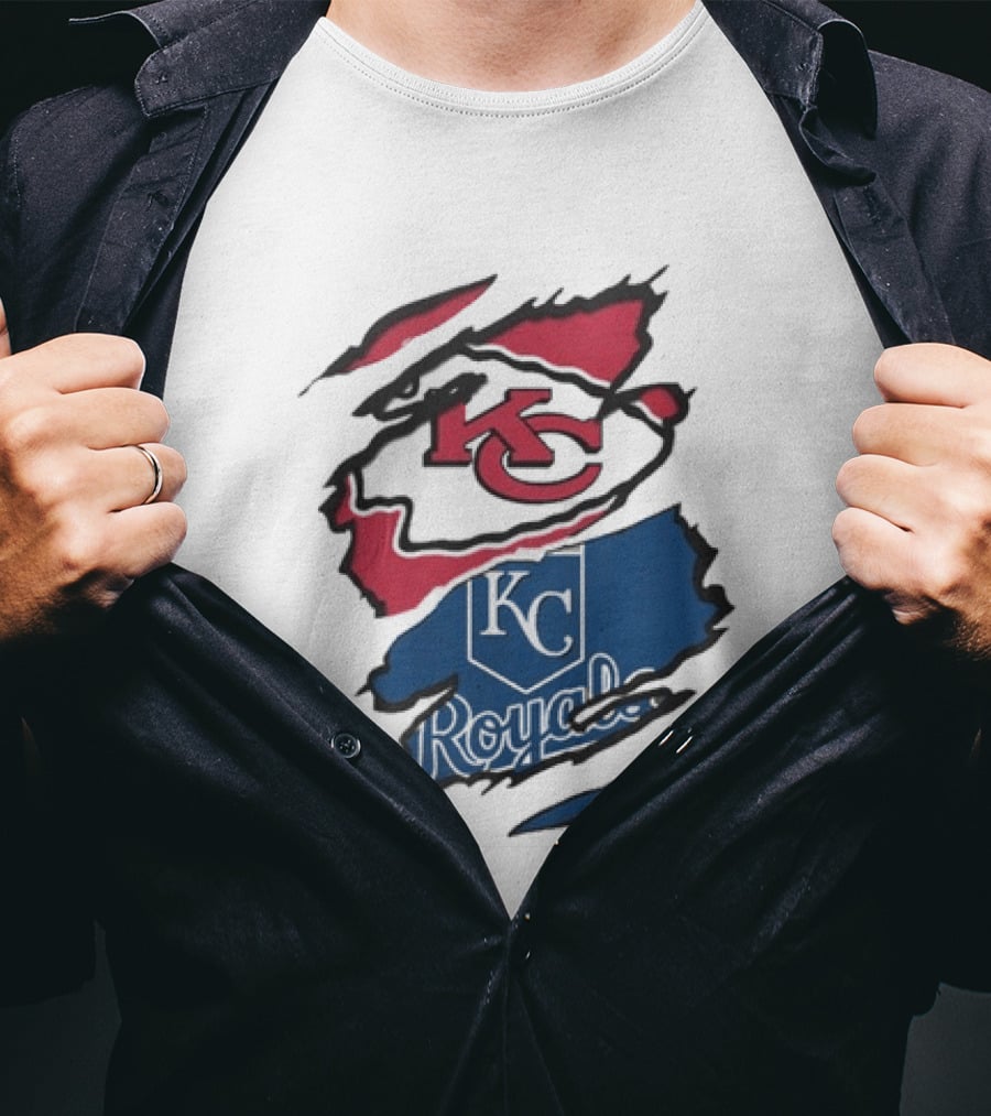 Kansas City Chiefs Royals KC Sports Crossover Beneath The Surface T-Shirt