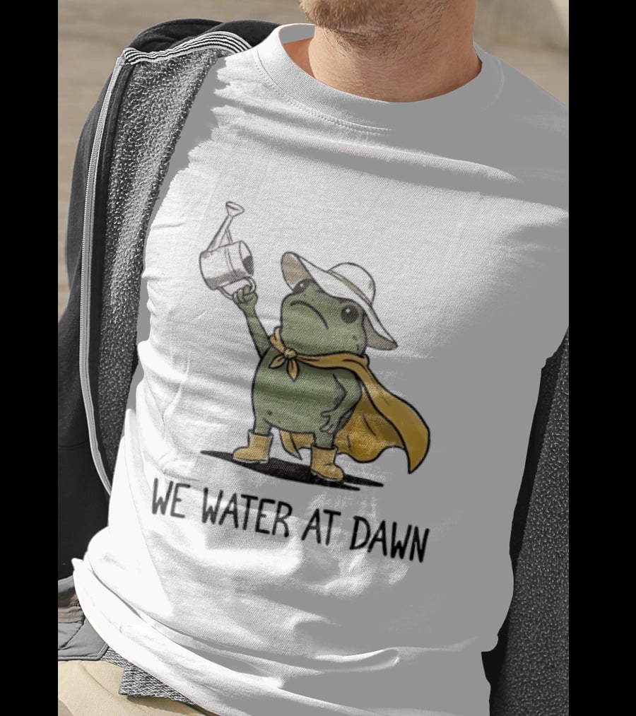 Frog We Water At Dawn Yellow Cape And Hat T-Shirt