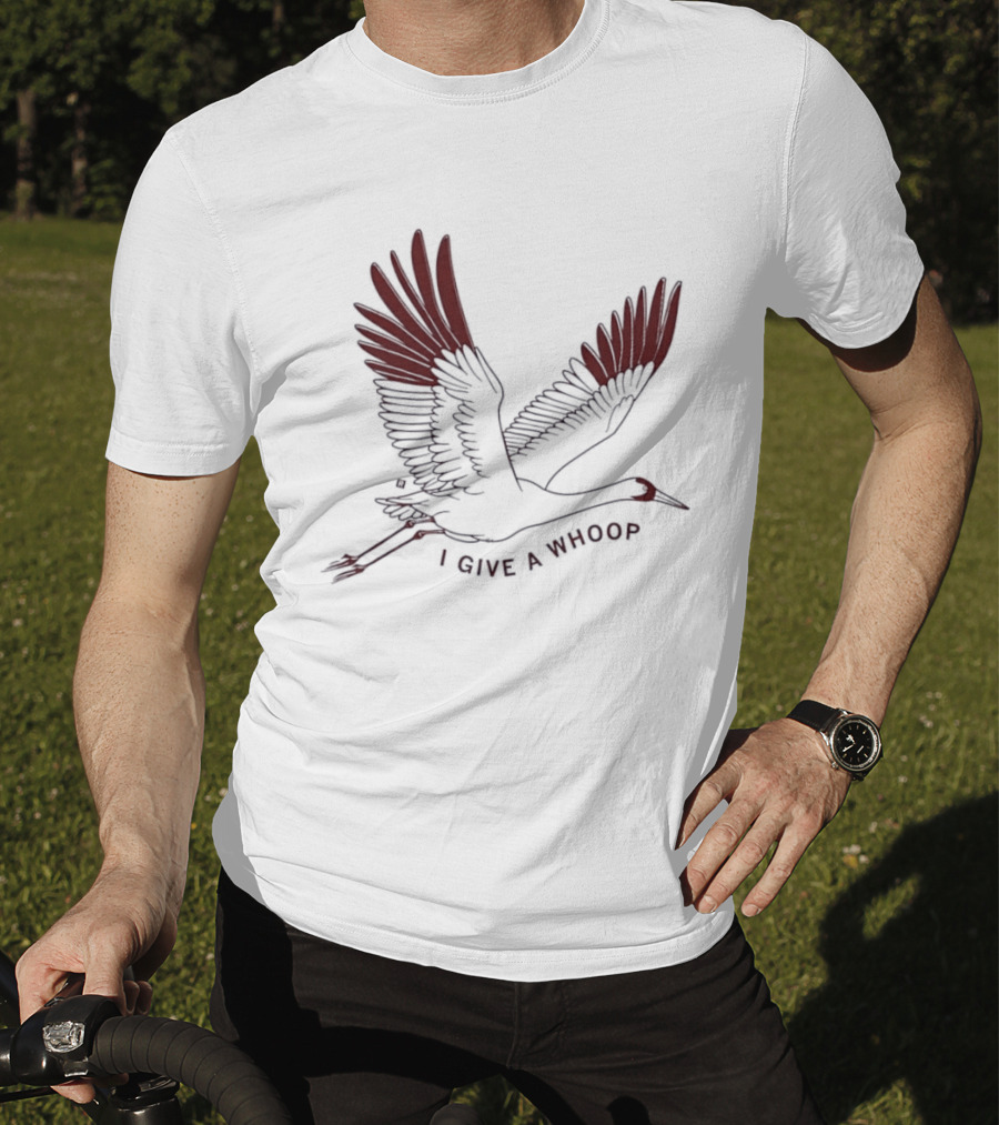 I Give A Whoop Whooping Crane Wings Spread T-Shirt