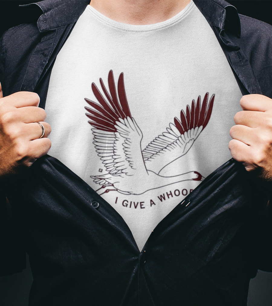 I Give A Whoop Whooping Crane Wings Spread T-Shirt
