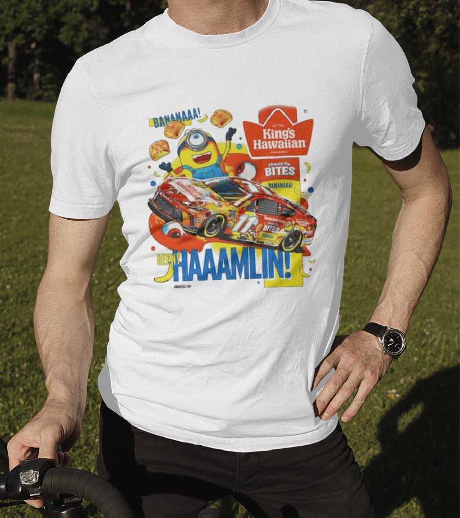 Minions Bananaa With Denny Hamlin King's Hawaiian Shake 'n Bites Racing 2026 T-Shirt