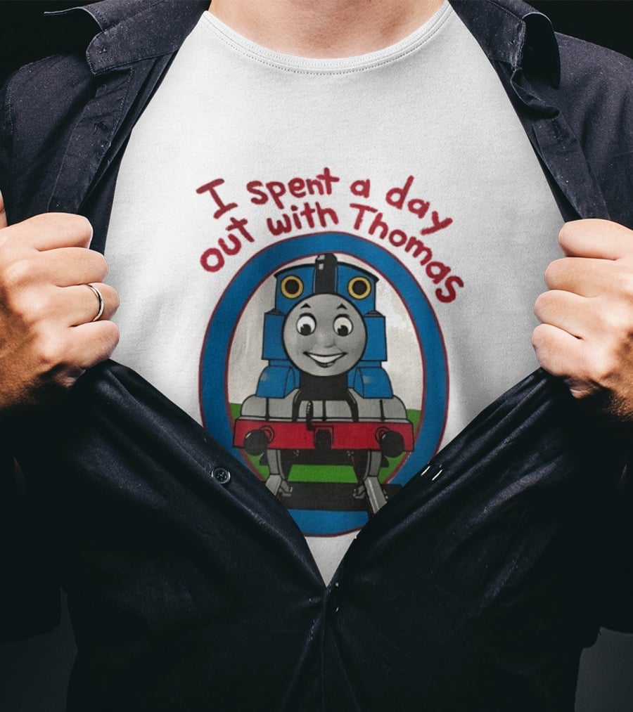 I Spent A Day Out With Thomas The Tank Engine Oval Frame T-Shirt