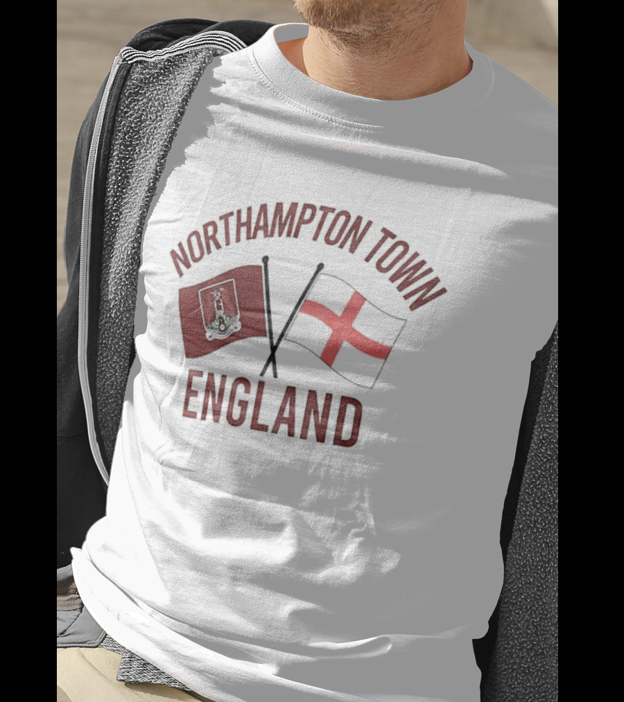 Northampton Town England Flag Red Cross Flag T-Shirt