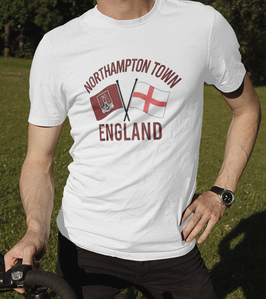 Northampton Town England Flag Red Cross Flag T-Shirt
