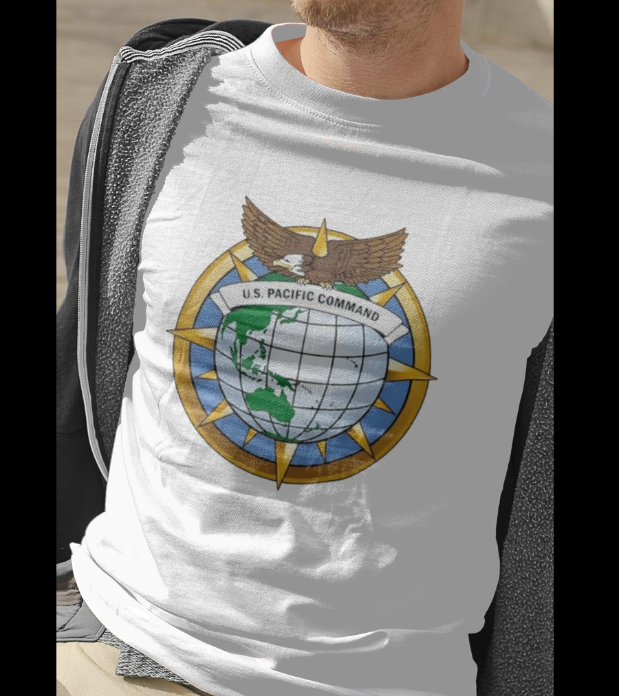 U.S. Pacific Command Eagle Emblem Indo Pacific Map T-Shirt