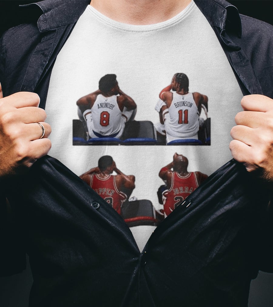 OG Anunoby Jalen Brunson Knicks Scottie Pippen Michael Jordan Bulls Legends 23 33 11 8 T-Shirt