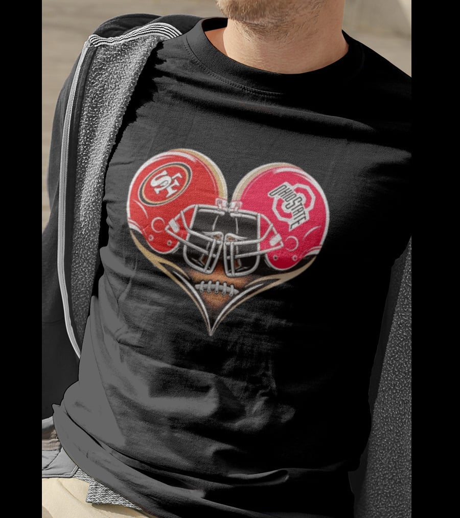 49Ers Ohio State Buckeyes Helmet Heart Love T-Shirt