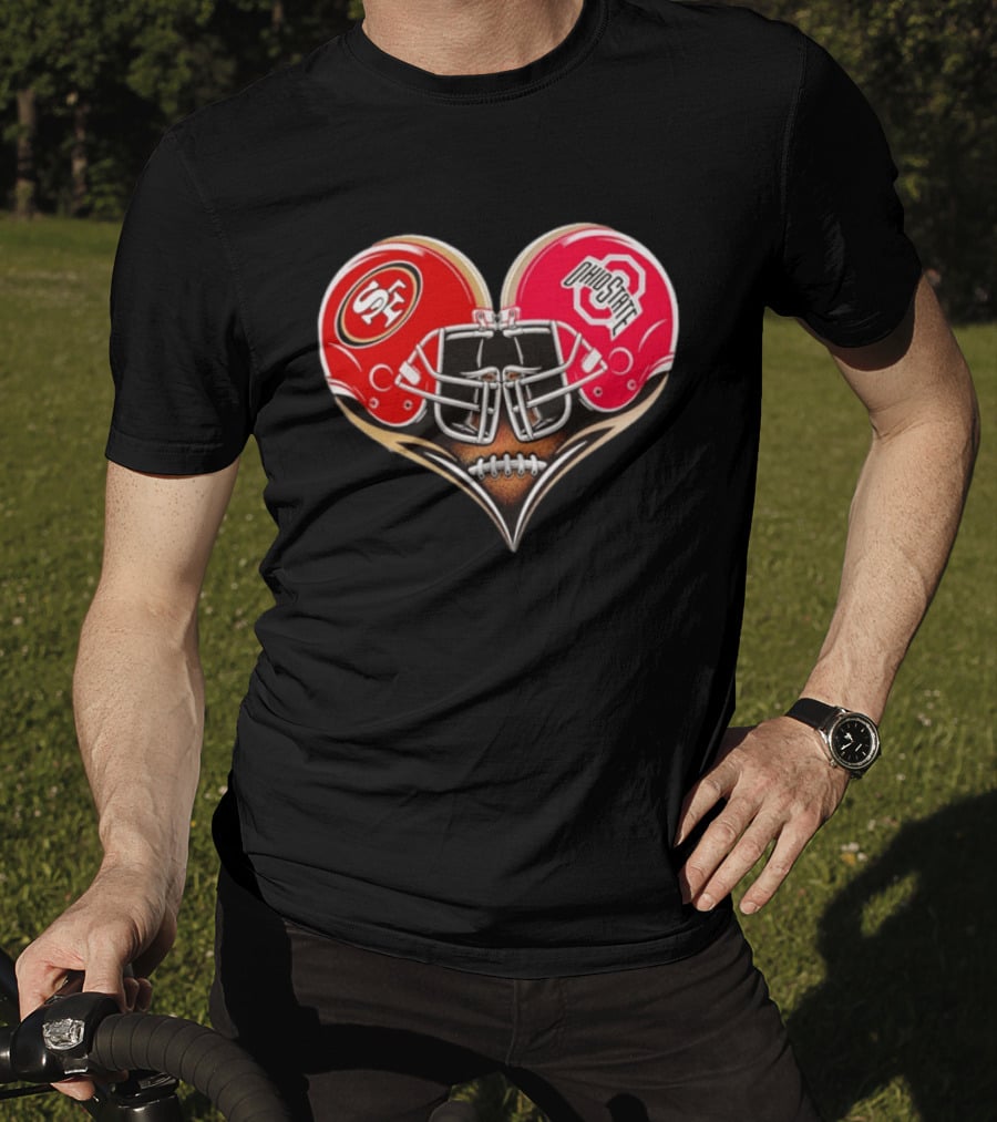 49Ers Ohio State Buckeyes Helmet Heart Love T-Shirt