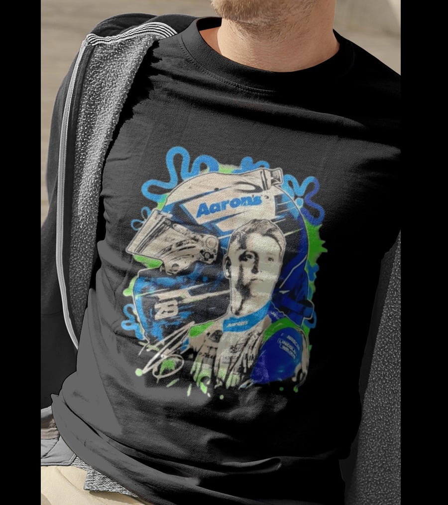 Aaron's NASCAR Lincoln Welder Ford 23 Driver Portrait Helmet Racing T-Shirt