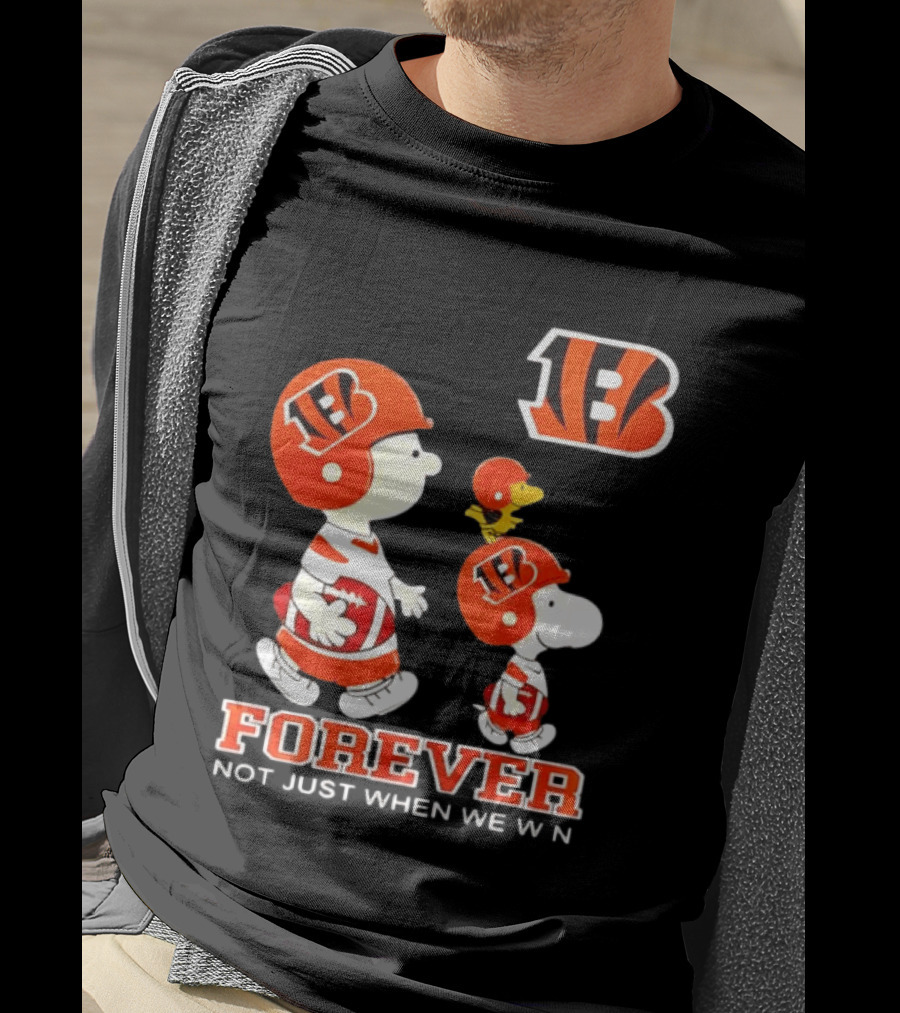 Cincinnati Bengals Forever Charlie Brown Snoopy Not Just When We Win T-Shirt