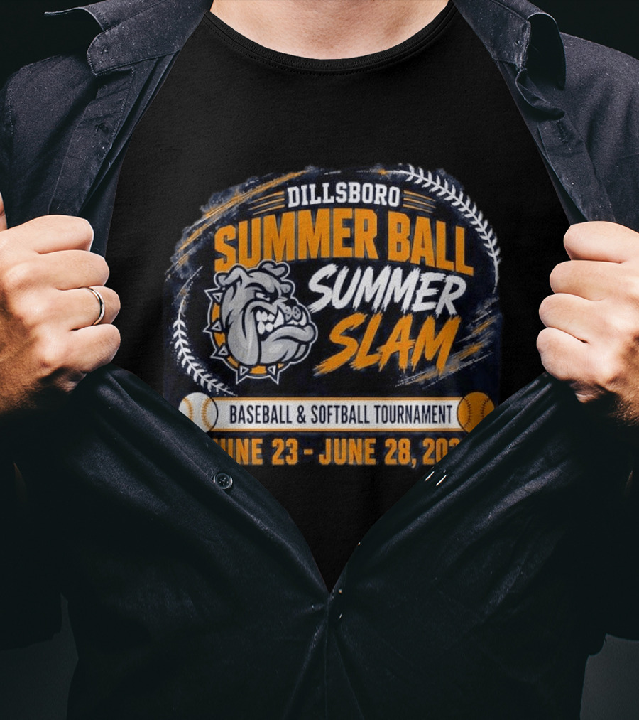 Dillsboro Summer Ball Summer Slam Baseball Softball Tournament June 23 28 2026 Bulldog T-Shirt