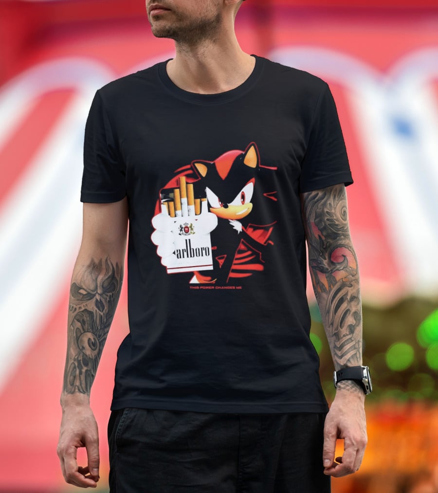 Shadow The Hedgehog Marlboro Cigarettes This Power Changes Me T-Shirt