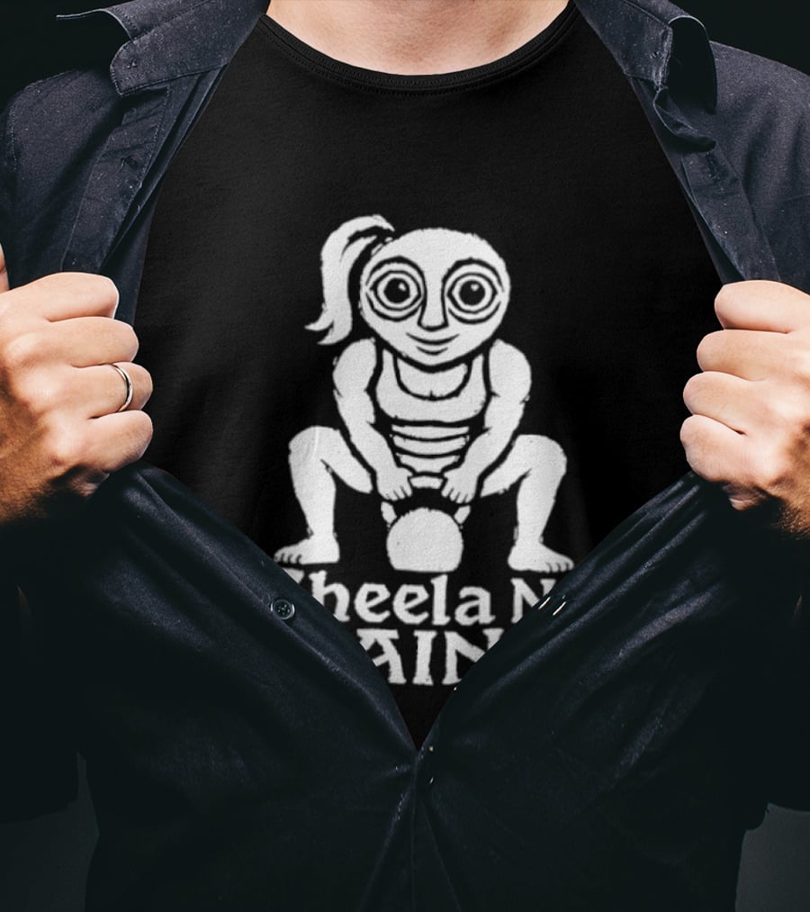 Sheela Na Gig Kettlebell Exercise Sheela Na Gains Fitness Workout Lifting T-Shirt