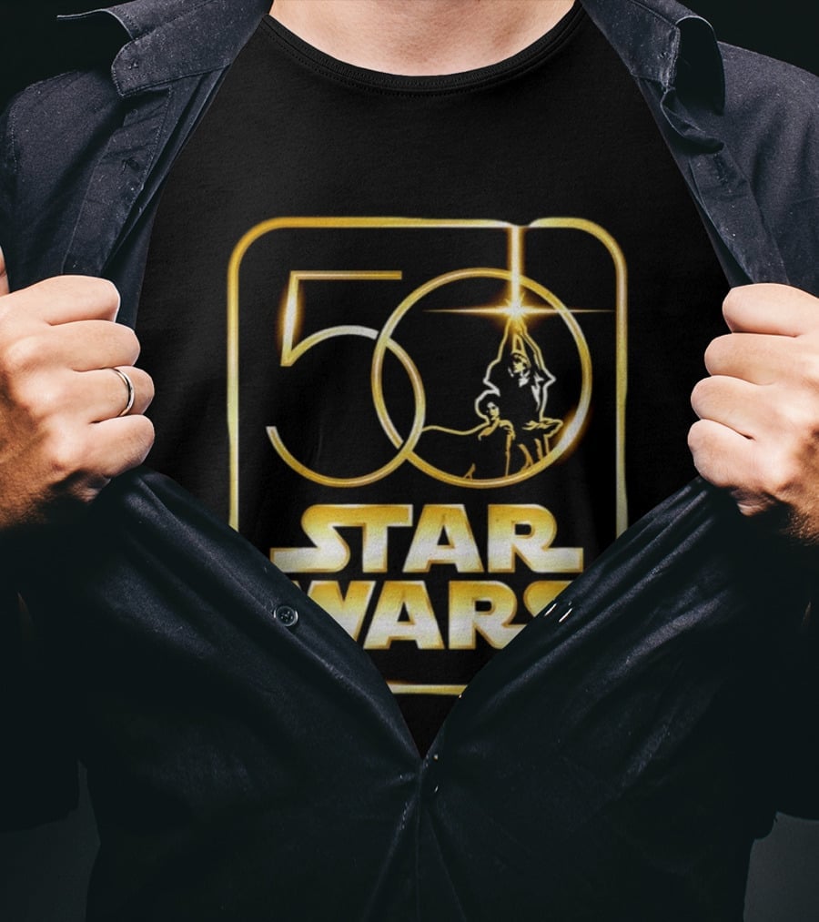 50 Year Anniversary Star Wars Luke Skywalker Princess Leia T-Shirt