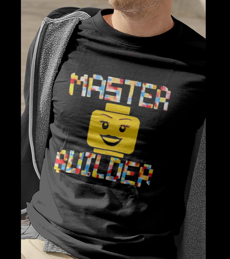 Master Builder Lego Minifigure Face Block Head T-Shirt