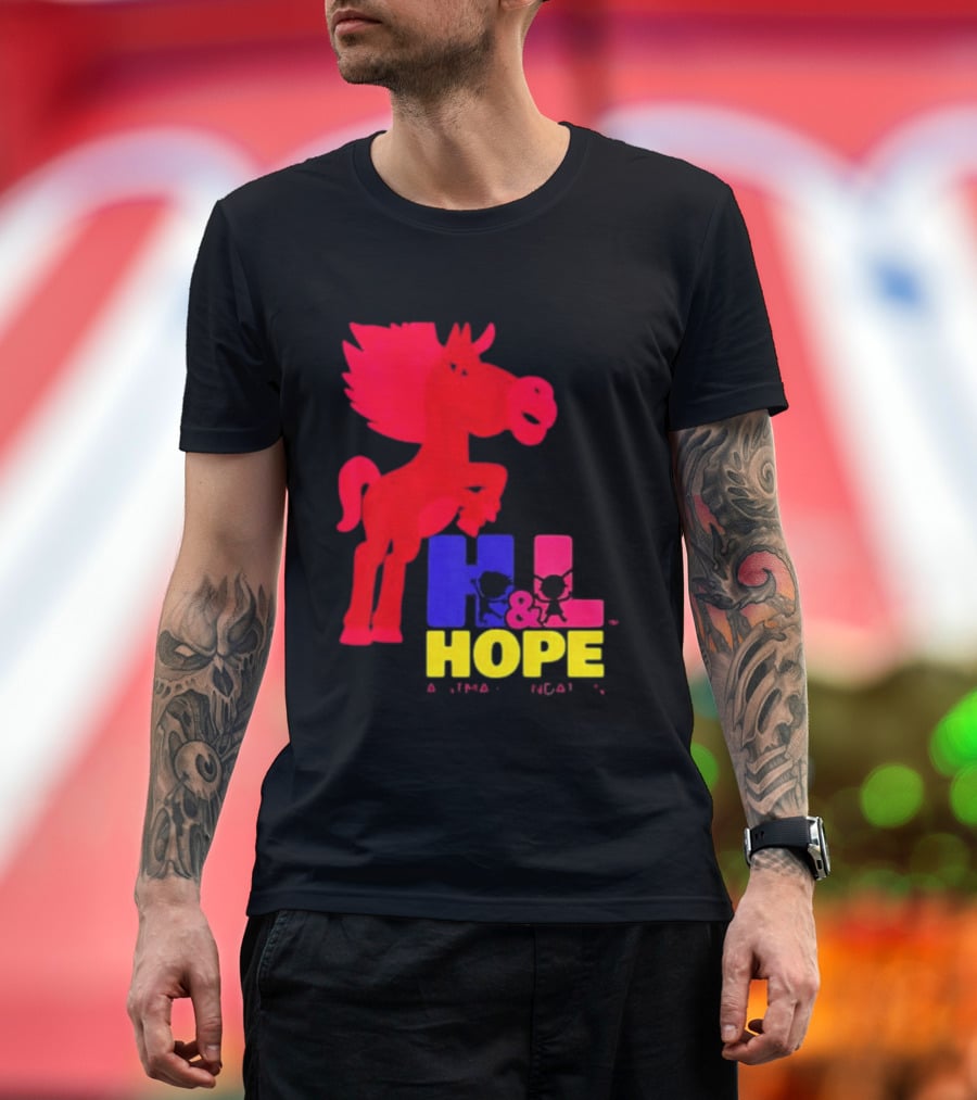 HL Hope GTMA Foundation Red Horse And Colorful Letters T-Shirt