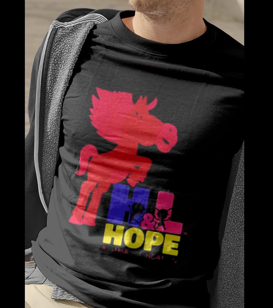 HL Hope GTMA Foundation Red Horse And Colorful Letters T-Shirt