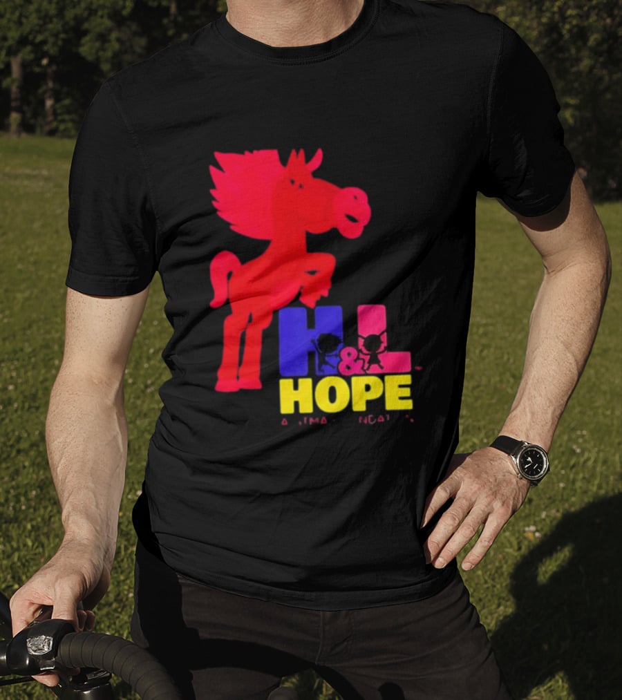 HL Hope GTMA Foundation Red Horse And Colorful Letters T-Shirt