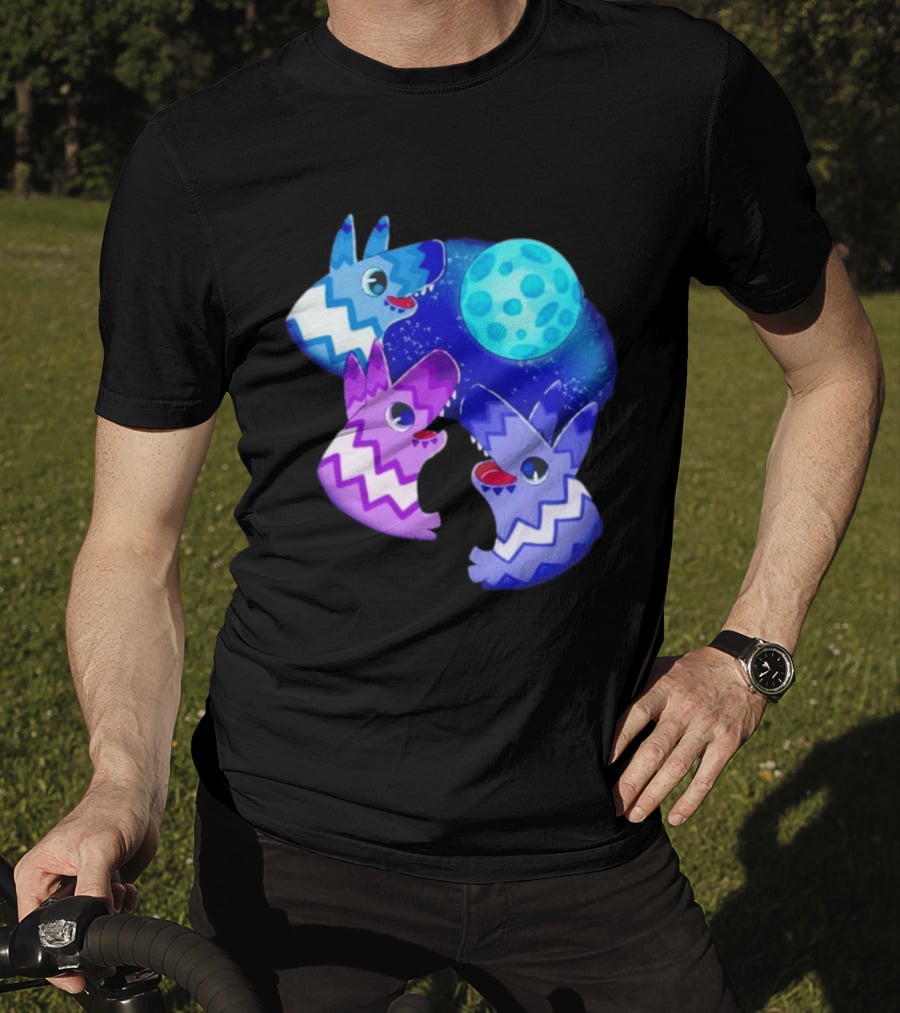 Pinata Dogs Howling At The Moon Blue Zigzag T-Shirt