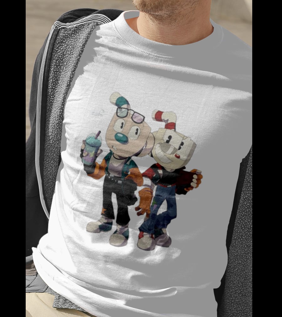 Cuphead And Man Cool Style Characters From Cuphead Video Game T-Shirt
