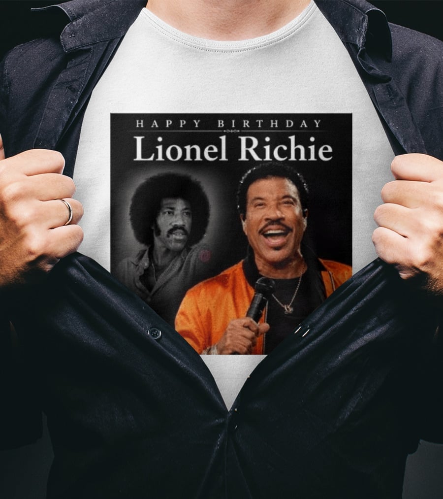 Happy Birthday Lionel Richie Vintage And Modern Singing Celebration T-Shirt