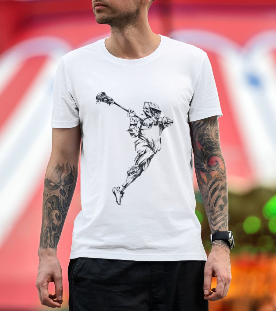 Lacrosse Athlete Dynamic Shot Preparation In Action T-Shirt