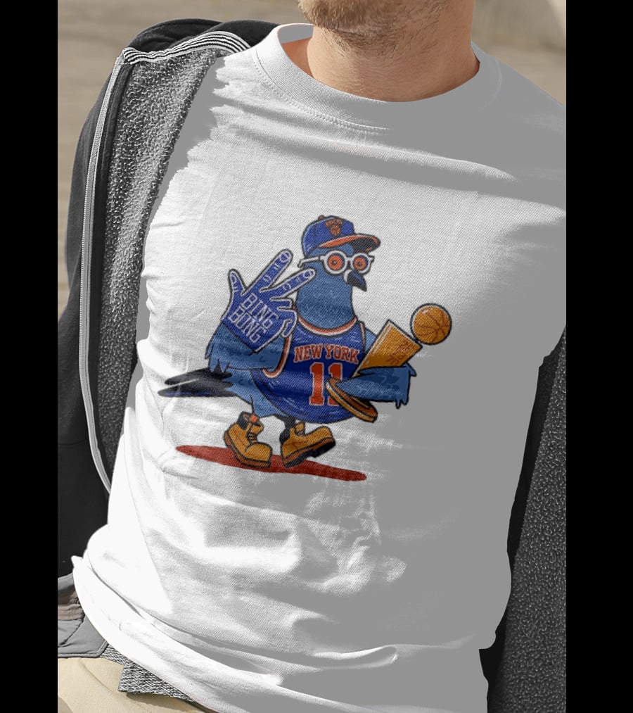 New York Knicks NBA Pigeon Bing Bong 26 73 70 Trophy T-Shirt