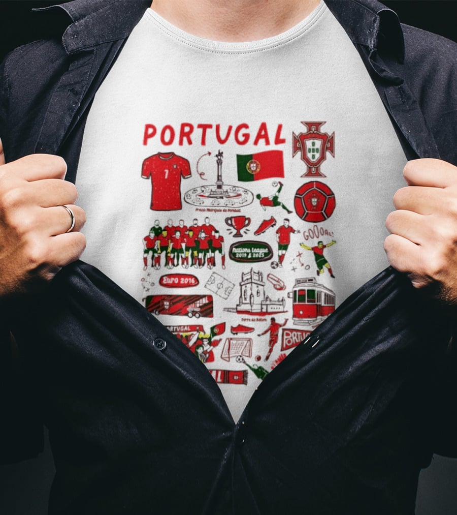 Portugal Football Team Seleção Das Quinas Euro 2016 Nations League Crest T-Shirt