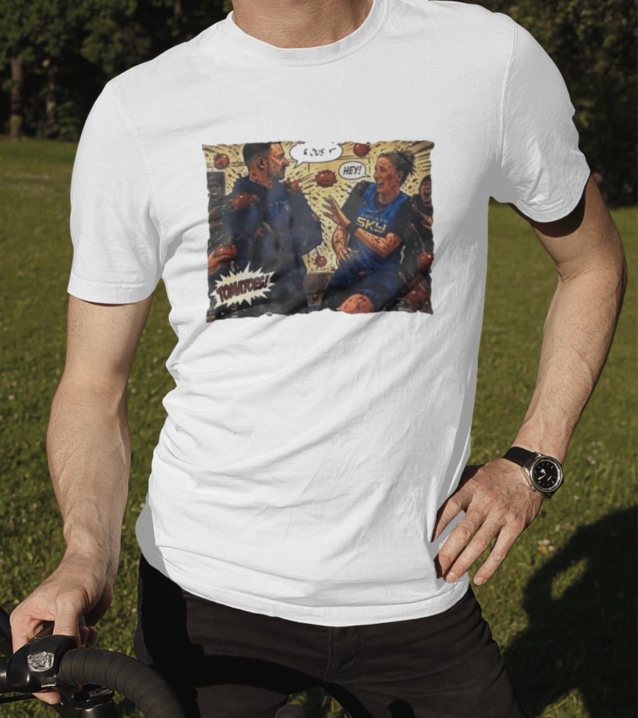 Chicago Sky Basketball Seriously Hey Tomatoes Comic Scene T-Shirt