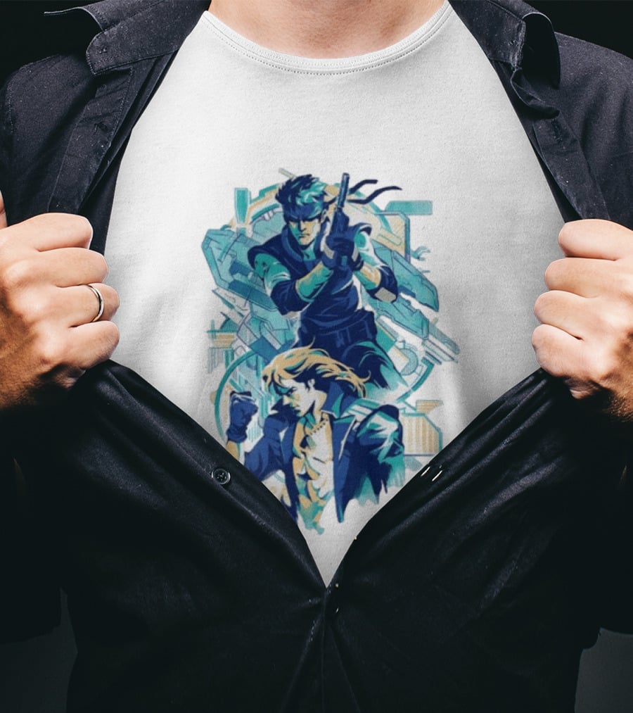 Solid Snake Frank Jaeger Tactical Espionage Metal Action T-Shirt