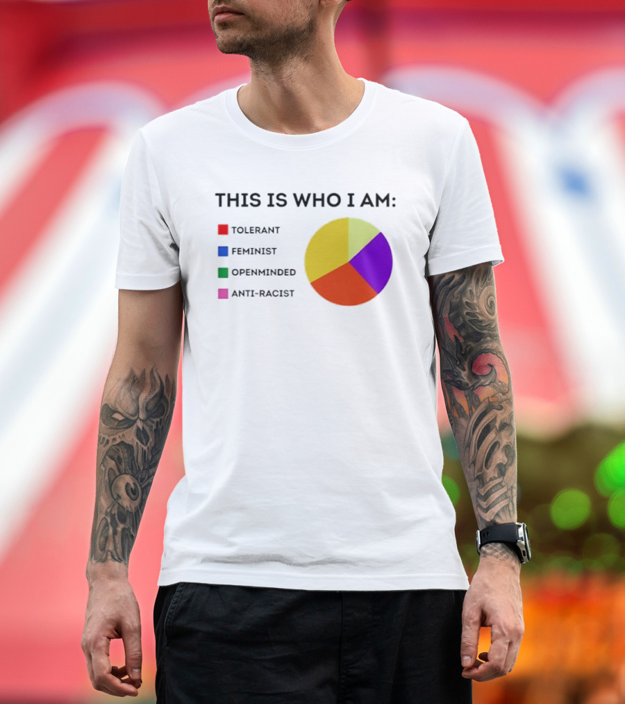 Tolerant Feminist Openminded Anti Racist Pie Chart This Is Who I Am T-Shirt