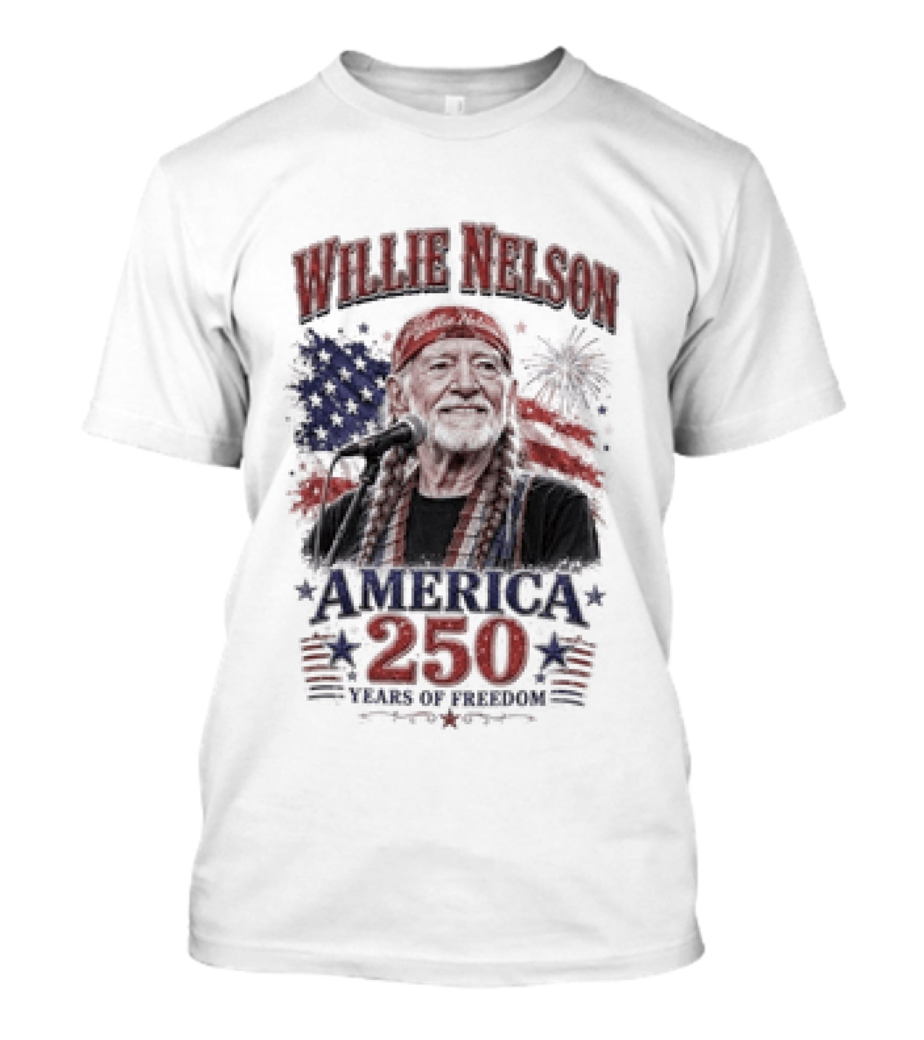 Willie Nelson America 250 Years Of Freedom Stars And Stripes Celebration T-Shirt